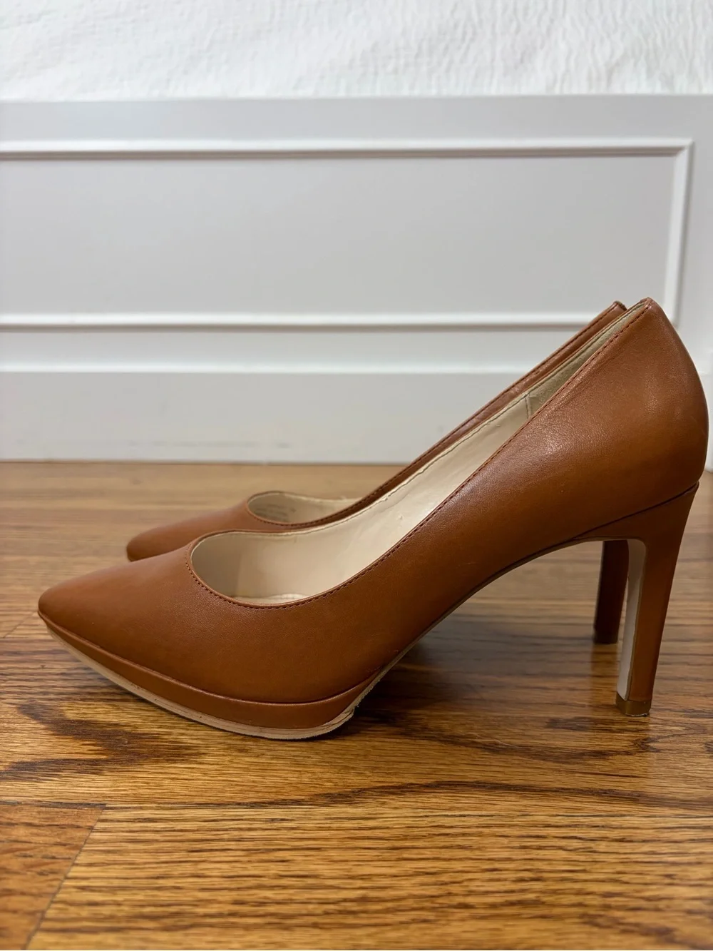 Cole Haan Tan Leather Pointed-Toe Pumps (7)